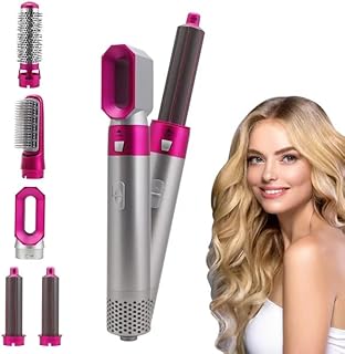 Mabron 5 in 1 Hot Air Brush Styler 1000W, Hair Dryer Brush with Volumizer & Straightener, Negative Ion Blow Dryer Brush, 3 Heat Settings, Cool Shot, D