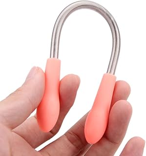 Manual Facial Hair Removal Spring Coil, Face and Body Hair Remover Tool, Pink Metal Epilator Stick for Women, Professional Beauty Grooming Device