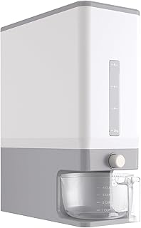 Delavala Rice Dispenser 25 Lbs Rice Storage Container Sealed Moisture Proof with Measuring Cup for Kitchen Pantry Household, BPA-Free