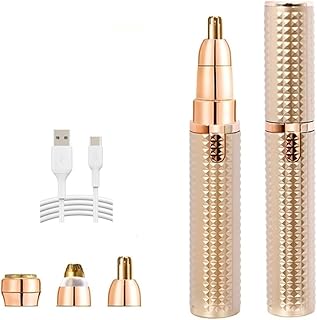 Eyebrow Trimmer for Women, 3 in 1 Rechargeable Facial Hair Remover with Replaceable Heads, Professional Painless Personal Hair Removal Eyebrow Razor w
