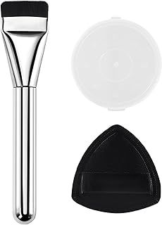 My Colors Flat Foundation Brush, Ultra Thin Flat Head Strong Thin Brushes - Makeup Sponges Puff Included, Complete Foundation Brush Set for Women Girl