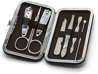 Manicure Pedicure Set Stainless Steel Nail Clippers Personal Nail Clipping Tools Portable Travel Grooming Kit with Snap-shut Case Pack of 1