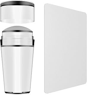 Nail Art Stamper, Clear Silicone Stamping Jelly with Scraper, Transparent Visible Body, No Misplacement for DIY Nail Decor, Home Manicure Starter Tool