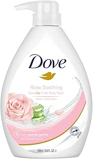 Dove Soothing Rose & Aloe Vera Body Wash for Replenished Skin, Refreshing Scent 1L