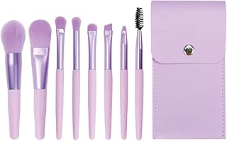 TEMPERIA (Pack of 8) Small Size Makeup Brush Set - Soft Bristles Make Up Brushes Sets Kit for Foundation, Concealers, Eyeshadow, Blush, Compact Face P