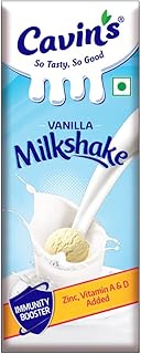 Cavin's Vanilla Milkshake | Classic Vanilla Flavoured Ready to Drink Milk Beverage | Smooth & Creamy | 180ml