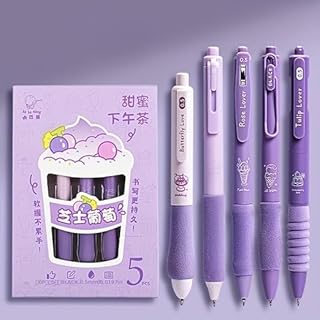 0.5mm Black Gel Pens Aesthetic School Supplies 5PCS Retractable Black Ink Fine Points Pens for School Writing Planner Marker
