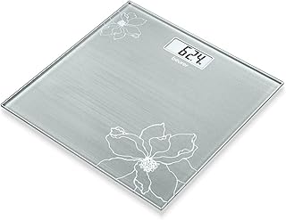 Beurer GS 10 glass bathroom scale with Easy-to-read LCD display, Automatic switch-off, overload indicator,180 kg capacity,Slim design only 19 mm and 5
