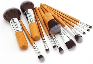11 Pcs Wooden Makeup Brush Set – Professional Face & Eye Makeup Brushes with Natural Wooden Handle – Foundation, Powder, Blush, Eyeshadow & Blending B