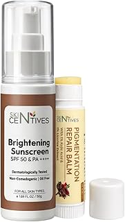 Lip Balm SPF 30 PA+++ (Kojic Acid) + Oil-Free Sunscreen SPF 50 PA++++ | Niacinamide, Licorice, Non-Comedogenic, No White Cast, Acne-Prone Skin Combo