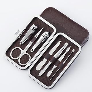 7 Tools Manicure Set | Travel Mini Nail Clippers Kit | Stainless Steel Professional Grooming Kit With Case | Personal Care Tool Kit