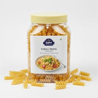 Durum Wheat Fusilli Pasta, Easy Cook No Maida Instant Meal, Healthy Italian Macaroni 500g Vegan Pack
