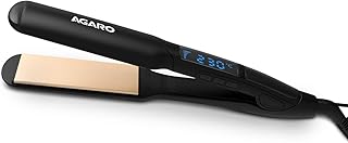 AGARO Elite Hair Straightener, Wide/Broad Plate, Keratin Infused Ceramic Coated Plate, For Long/Medium Hair, Adjustable Temperature, For Professional