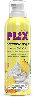 PLIX THE PLANT FIX Pineapple Bright Mousse Body Wash | Foamy mousse wash for Even-Toned Skin | Gentle Exfoliation | Niacinamide (Vitamin B3) | Alpha A