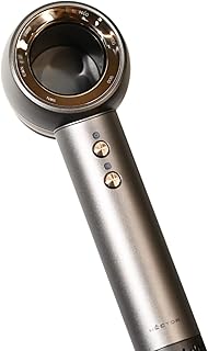 Hector Luxe Aerozonic Hair Dryer, 110,000 RPM High-Speed Motor, Negative Ion Technology, Multiple Speed Settings, Grey & Golden