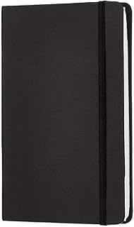 COI Black A5 Unruled Notebook – 5.5 × 8.5 in, 240 Pages • Premium 80 GSM Thick Paper • Hardcover with Elastic Closure • Expandable Pocket & Ribbon Boo