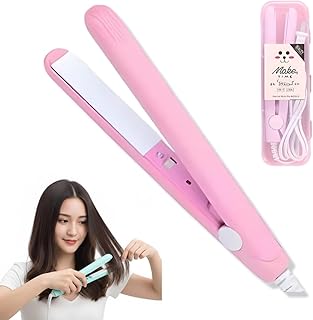 Drumstone 𝟓+𝟓 YEAR 𝐆𝐔𝐀𝐑𝐀𝐍𝐓𝐄 Mini Hair Straightener with Temperature Control Professional Hair Pressing Machine, Flat Iron Plate for Quick Styling, Tra