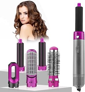 Drumstone Pro (LIMITED 12 YEAR WARRANTY)5 In 1 Hair Dryer Air Brush Styler and Volumizer Hair Straightener Curler Comb Negative Ion One Step Hair Drye