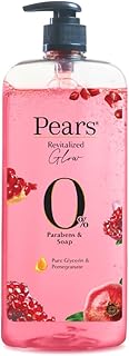 Pears 98% Pure Glycerin Revitalized Glow Body Wash with Pomegranate and 0% Parabens & Soap for a Revitalized Glow, 750ml