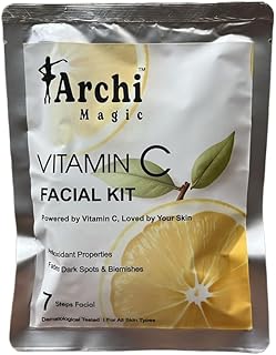 Vitamin C Glow Facial Kit | 7-Step Cleansing and Nourishing Skincare Kit | Suitable for All Skin Types | With Cleanser, Scrub, Gel, Cream, Mask, Lotio