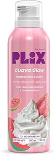 PLIX THE PLANT FIX Guava Mousse Body Wash | Whipped Foaming Cleanser for Glowy, Hydrated & Smooth Skin | Brightening with Vitamin C & Ferulic Acid | G