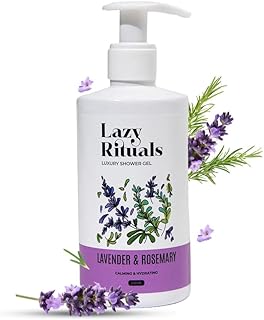 Lavender & Rosemary Luxury Shower Gel – 250ml | Deep Nourishing Body Wash for Women and Men | Immerse Yourself in a Calming Herbal Fusion | Soap-Free