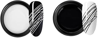 Black and White Spider Gel for Nail Art - Elastic, Easy-to-Use Nail Art Combo Set - Long-Lasting Nail Design Supplies for Creative Manicures and Nail