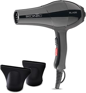 IKONIC Blaze Hair Dryer 1800 Watts-2000 Watts 3 Heat And 2 Speed Setting Combination Powerful AC Motor Comes With 2 Interchangeable Nozzles, For All H