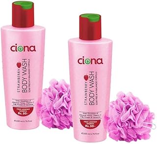 ANISH Ny-sa Strawberry Body Wash (200 ml) – pH Balanced (Pack of 2)