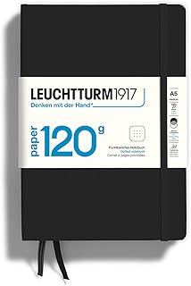 LEUCHTTURM1917 - 120G Special Edition - Medium A5 Dotted Hardcover Notebook (Black) - 203 Numbered Pages with 120gsm Paper