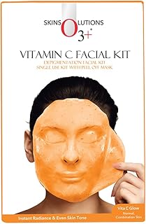 O3+ Vitamin C Facial Kit 45g with Peel Off Mask for Instant Radiance and Even Skin Tone | Ideal for Normal, Combination Skin