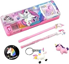 Plastic Unicorn Calculator Pencil Box With Stationery Set For Girls, Geometry Box Best Return Gift For Kids, Unicorn Stationery Set (Multicolor)