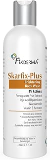 Fixderma Skarfix Plus Brightening Body Wash with 4% Actives (Kojic Acid, Niacinamide Acid, & Vitamin E) | Skin Brightening Body Wash Shower Gel Women