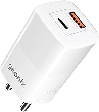 Geonix Atomic G65, Gan Charger, 65W GaN Charger | Dual Port USB & Type-C Fast Charging Adapter for iPhone 16–11 Series, iPad, Android, Laptop, Tablet,
