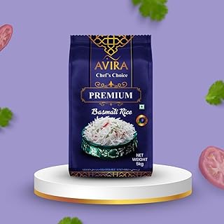 Avira Chef’s Choice Premium Basmati Rice, Long Grain Aromatic Rice, Ideal for Biryani & Pulao, 5 kg