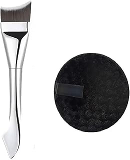 Flat Foundation Brush for Liquid Makeup Foundations Brush Set for Liquid, Cream Foundations Concealer Brush Makeup Brush With Makeup Remover Puff.