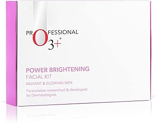 O3+ Power Brightening Facial Kit for Radiant & Glowing Skin (Incl Set of 5 Facials) - Ideal for All Skin Types, Suitable for Men & Women (123gm+40ml)