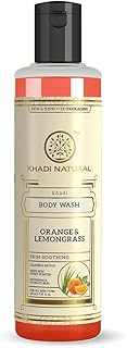 Khadi Natural Orange & Lemongrass Body Wash | Herbal Shower Gel for Skin Cleansing | Helps Refresh Skin & Maintain Softness | Gentle Body Care Formula