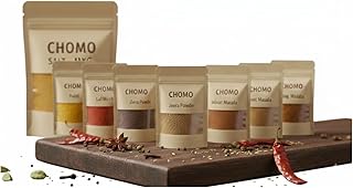 Powder Spices Combo Pack – Haldi, Red Chilli, Salt, Garam Masala, Jeera Powder, Chaat Masala, Sambhar Masala & Kitchen King (Pack Of 8 Spices)