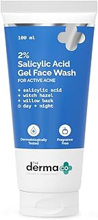 The Derma Co. 2% Salicylic Acid Gel Face Wash | For Oily Skin | With Salicylic Acid & Witch Hazel | Treats Active Acne| Unclog Pores | Controls Oil -