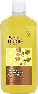Just Herbs Vitamin C Brightening Body Wash with Lime and Liquorice for Men & Women | Hydrates Skin, Reduces Hyperpigmentation & Maintains pH Level | S
