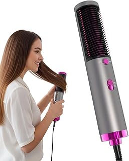 Drumstone (𝐒𝐩𝐞𝐜𝐢𝐚𝐥 𝟏𝟓 𝐘𝐞𝐚𝐫𝐬 𝐖𝐚𝐫𝐫𝐚𝐧𝐭𝐲) 3 in 1 Hot Air Brush Hair Styler, Hair Dryer and Volumizer Brush, Electric Blow Brush for Straightening, Curling