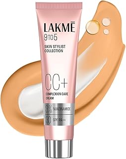 Lakme 9 to 5 CC Cream Honey with 3% Niacinamide Complex SPF30 PA++ | 90% lightweight moisturizing cream for Care & 10% Foundation for Care |Conceals D