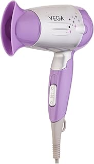 VEGA Galaxy 1100 Watts Foldable Hair Dryer With Heat & Cool Setting And Detachable Nozzle (VHDH-06), Color May Vary