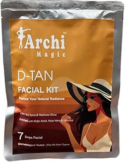 D-TAN Glow Facial Kit | 7-Step Cleansing and Nourishing Skincare Kit | Suitable for All Skin Types | With Cleanser, Scrub, Gel, Cream, Pack, Lotion &