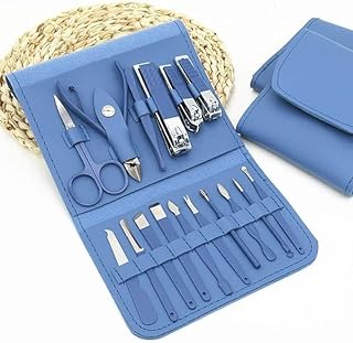 Manicure Set Professional Nail Clippers Pedicure Kit, 16 pcs Stainless Steel Nail Care Tools Grooming Kit with Travel Leather Case for Thick Nails Men