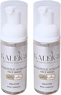 KALEIGH Sali-Glycolic Acnecontrol Foaming Face Wash for Oily & Acne-Prone Skin Type | Tan Removal Cleanser for Men & Women | Deep Cleans Pores, Contro