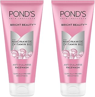 POND's Bright Beauty Anti-Dullness Facewash With Vitamin B3, 200Gm (Pack 2 Count),Pink