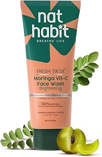 Nat Habit Moringa Vitamin-C Gel Face Wash For Pimple And Oil Control With Glowing Skin, Paraben & Sulphate Free Face Cleanser For Men & Women, (100 g)