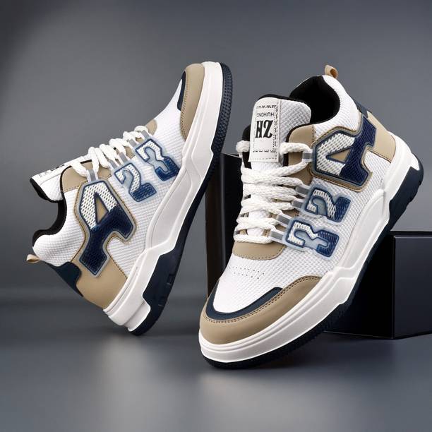 Men's Fashion Skateboarding Sneakers, Boy High-Top Mids...